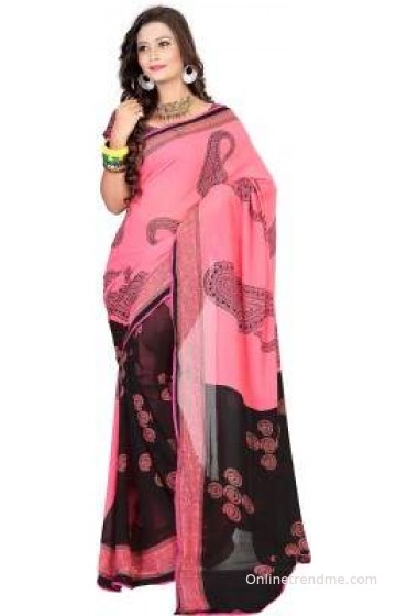 Kajal Sarees Self Design Bollywood Georgette Sari